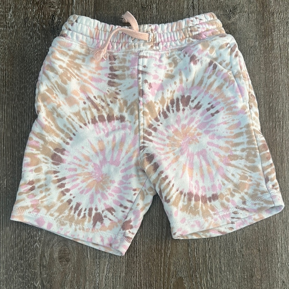 Lands' End Pink and Brown Tie-Dye Shorts